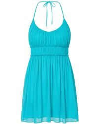 Patrizia Pepe - Ruched Halterneck Mini Dress - Lyst