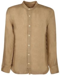 120% Lino - Mandarin-Collar Long-Sleeve Shirt - Lyst