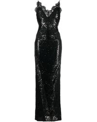 Philipp Plein - Sequin-embellished Lace-detail Maxi Dress - Lyst