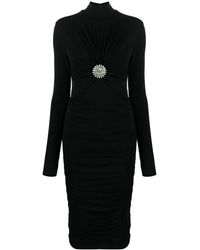 Roberto Cavalli - Appliqué-Detail Ruched Midi Dress - Lyst