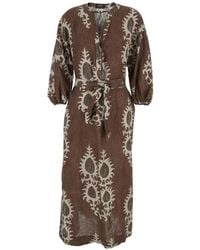 Bazar Deluxe - Printed Tie-Waist Maxi Dress - Lyst