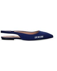 Love Moschino - Logo-Print Slingback Pumps - Lyst