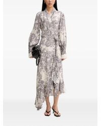 Blugirl Blumarine - Lace-Print Ruffled Asymmetric Dress - Lyst