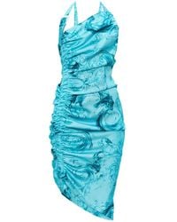 Versace Jeans Couture - Wave Couture-Print Midi Dress - Lyst