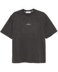 Stone Island - T-Shirt En Coton À Logo Brodé - Lyst