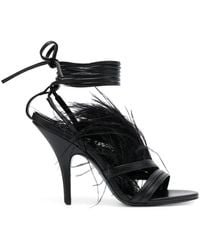 Patrizia Pepe - 115Mm Ankle-Tie Leather Sandals - Lyst
