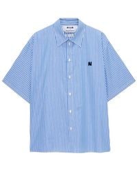 MSGM - Striped Short-Sleeve Shirt - Lyst