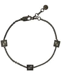 Fendi - Square-Charm Chain Bracelet - Lyst