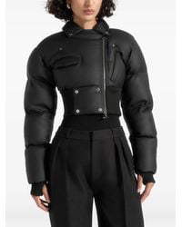 Manière De Voir - Dalya Matte Cropped Biker Puffer Jacket - Lyst