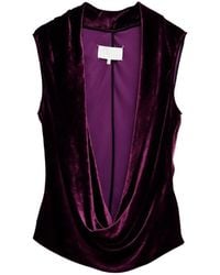 Maison Margiela - Draped Velvet Top - Lyst