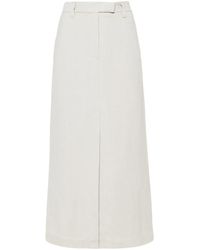 Brunello Cucinelli - Falda midi con pliegue - Lyst