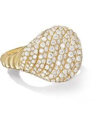 David Yurman - 18Kt Sculpted Cable Diamond Ring - Lyst