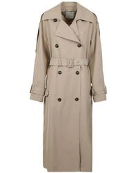 Sportmax - Double-Breasted Belted Trench Coat - Lyst