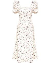 POST MERIDIEM - Square-Neck Midi Dress - Lyst