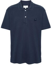 Maison Kitsuné - Fox Head-patch Piqué Polo Shirt - Lyst