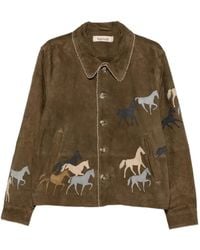 BAZISZT - Valero Horse-Patchwork Leather Jacket - Lyst