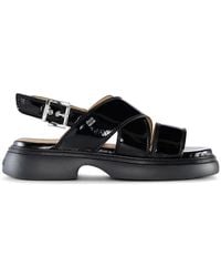 Ganni - Cross-Strap Sandals - Lyst