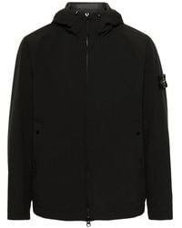 Stone Island - Logo-Patch Hooded Jacket - Lyst