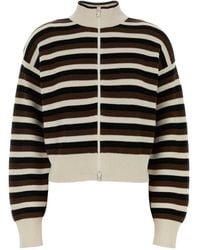 Brunello Cucinelli - Cardigan Zippé À Rayures - Lyst