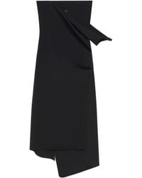 Courreges - Robe Mi-Longue Drapée À Design Asymétrique - Lyst