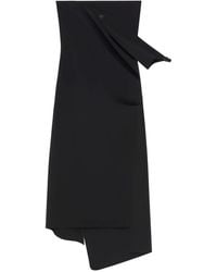 Courreges - Draped Asymmetrical Midi Dress - Lyst