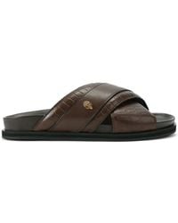 Kurt Geiger - Baron Croc-Embossed Cross Sandals - Lyst