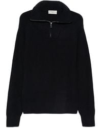 Officine Generale - Half-Zip Ribbed Sweater - Lyst