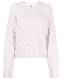 B+ AB - Pearl-embellished Cable-knit Jumper - Lyst