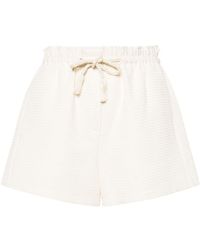 Forte Forte - Drawstring-waist Embroidered Shorts - Lyst