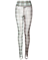 Chopova Lowena - Check-Pattern Semi-Sheer Leggings - Lyst