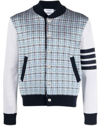 Thom Browne - Check-jacquard Cotton Bomber Jacket - Lyst