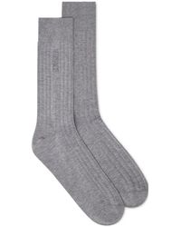 Versace - Embroidered-logo Ribbed Socks - Lyst