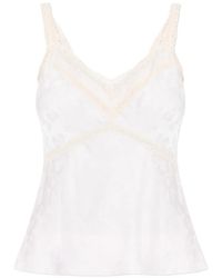 LoveShackFancy - Blusa Lirena Con Ribete De Encaje - Lyst