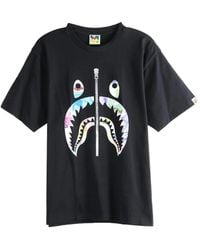 A Bathing Ape - T-Shirt À Imprimé Art Camo Shark - Lyst