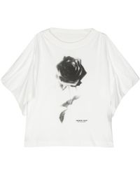 Undercover - Rose-print Cotton T-shirt - Lyst