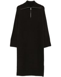 Marc O' Polo - High-Neck Zip-Front Midi Dress - Lyst