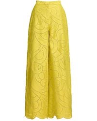 Elie Saab - Swirl-Embroidered Pants - Lyst