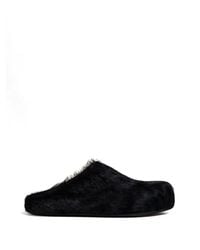 Marni - Long Hair Calfskin Fussbett Sabot - Lyst