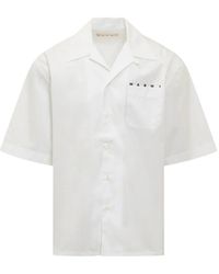 Marni - Logo-Print Chest-Pocket Shirt - Lyst