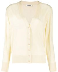 Jil Sander - Fine-Knit V-Neck Cardigan - Lyst
