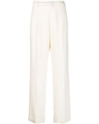 Ralph Lauren Collection - Stamford Belted Straight-leg Wool Trousers - Lyst