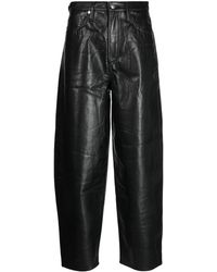 Agolde - High-waisted Leather Balloon Trousers - Lyst