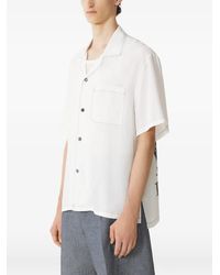 Lanvin - Short-Sleeved Shirt With Graphic Print And Contrast Stitching - Lyst