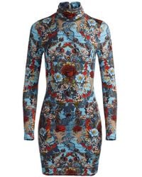 Alice + Olivia - Delora Floral-Print Mini Dress - Lyst