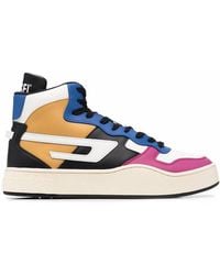 DIESEL - Leather High-Top Sneakers - Lyst