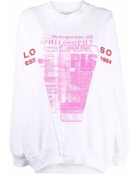 Philosophy Di Lorenzo Serafini - Graphic-Print Cotton Sweatshirt - Lyst