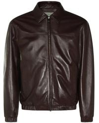 Canali - Zip-Up Leather Jacket - Lyst