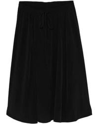 Yohji Yamamoto - Crepe De Chine Gathered Flare Skirt - Lyst