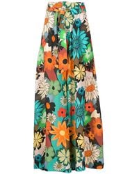 Amir Slama - Floral-Print Flared Trousers - Lyst