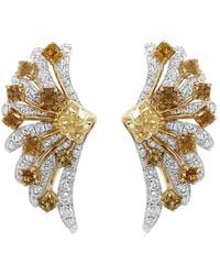 HYT Jewelry - Boucles D'Oreilles À Design D'Ailes En Diamants - Lyst